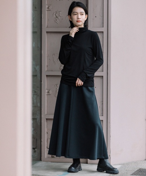 Munich（ミューニック）の「ストレッチレーヨンジャージタートルネックプルオーバー（Tシャツ/カットソー・レディース・ホワイト/ブラック/ベージュ/カーキ・FREE）」の12枚目の写真