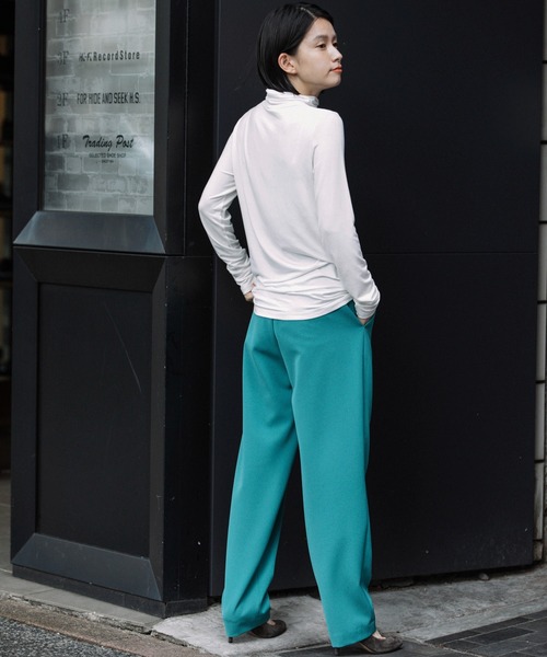 Munich（ミューニック）の「ストレッチレーヨンジャージタートルネックプルオーバー（Tシャツ/カットソー・レディース・ホワイト/ブラック/ベージュ/カーキ・FREE）」の13枚目の写真