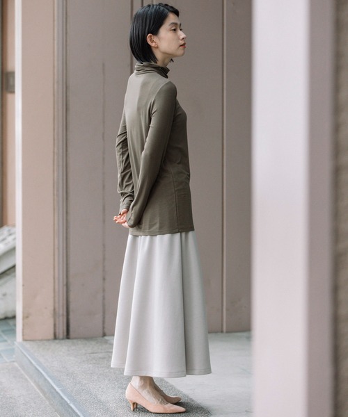 Munich（ミューニック）の「ストレッチレーヨンジャージタートルネックプルオーバー（Tシャツ/カットソー・レディース・ホワイト/ブラック/ベージュ/カーキ・FREE）」の15枚目の写真