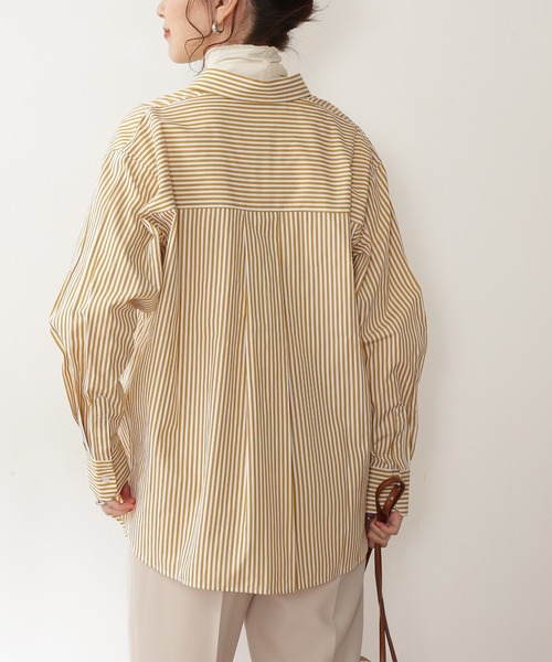 N.（N. Natural Beauty Basic）（エヌエヌナチュラルビューティーベーシック）の「◆ストライプシャツ（シャツ/ブラウス・レディース・ブルー系その他/イエロー系その他/ピンク系その他・MEDIUM）」の8枚目の写真