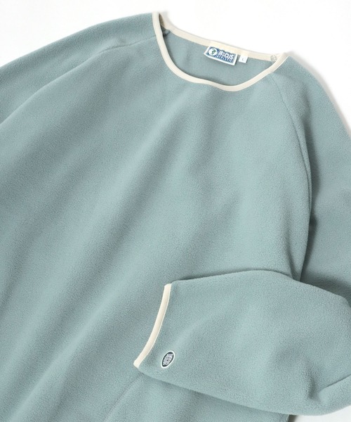 DISCUS（ディスカス）の「DISCUS/ディスカス オーバーサイズ ワンポイントロゴ刺繍 フリース スウェットトレーナー（スウェット・レディース・マスタード/オートミール/グリーン/オフホワイト/サックスブルー/ブラック・M/L/XL）」の5枚目の写真