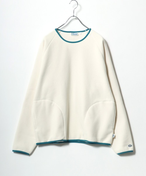 DISCUS（ディスカス）の「DISCUS/ディスカス オーバーサイズ ワンポイントロゴ刺繍 フリース スウェットトレーナー（スウェット・レディース・マスタード/オートミール/グリーン/オフホワイト/サックスブルー/ブラック・M/L/XL）」の8枚目の写真