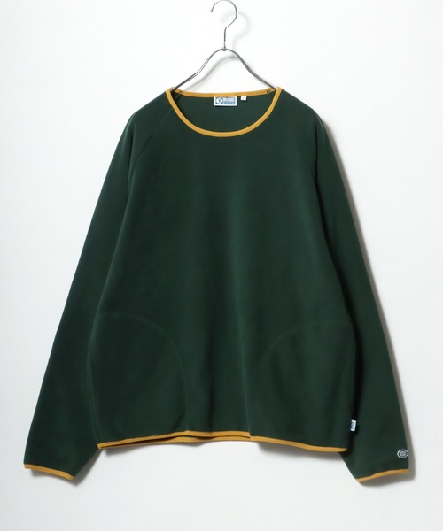 DISCUS（ディスカス）の「DISCUS/ディスカス オーバーサイズ ワンポイントロゴ刺繍 フリース スウェットトレーナー（スウェット・レディース・マスタード/オートミール/グリーン/オフホワイト/サックスブルー/ブラック・M/L/XL）」の12枚目の写真