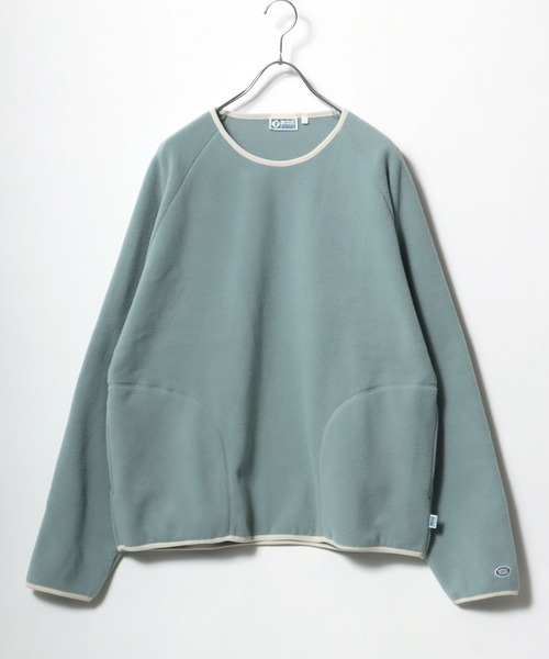 DISCUS（ディスカス）の「DISCUS/ディスカス オーバーサイズ ワンポイントロゴ刺繍 フリース スウェットトレーナー（スウェット・レディース・マスタード/オートミール/グリーン/オフホワイト/サックスブルー/ブラック・M/L/XL）」の13枚目の写真