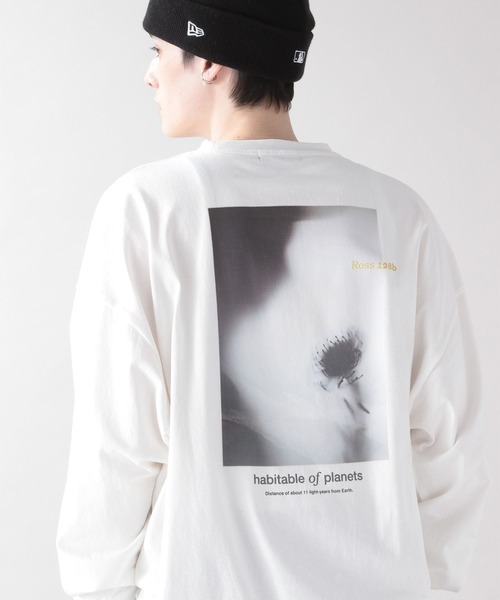 RAGEBLUE（レイジブルー）の「天竺/フォトプリントロンT（Tシャツ/カットソー・メンズ・ホワイト/ライトブルー/ブラック/イエロー・MEDIUM/LARGE）」の2枚目の写真