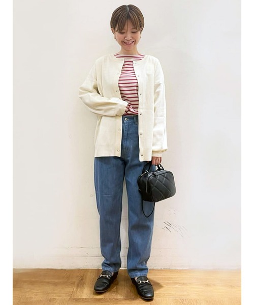 Lugnoncure（ルノンキュール）の「リングドット釦ニットカーディガン（カーディガン/ボレロ・レディース・マスタード/ブラック/ベージュ系その他/オフホワイト・ﾌﾘ-）」の16枚目の写真