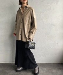 JEANS FACTORY Clothes | [Jeans Factory Clothes/ジーンズファクトリークローズ] フェイクレザー オーバーサイズシャツ(シャツ/ブラウス)