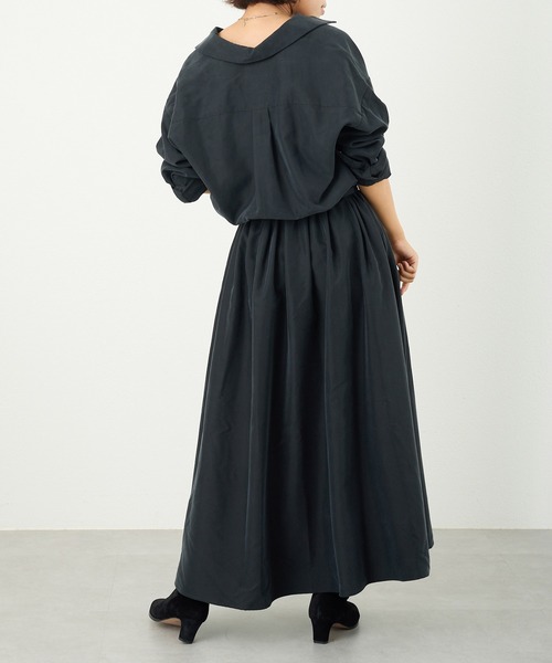 OUVRAGE CLASSE（ウヴラージュクラス）の「ベルト付きスキッパーワンピース（ワンピース・レディース・カーキ/ブラック・FREE）」の22枚目の写真