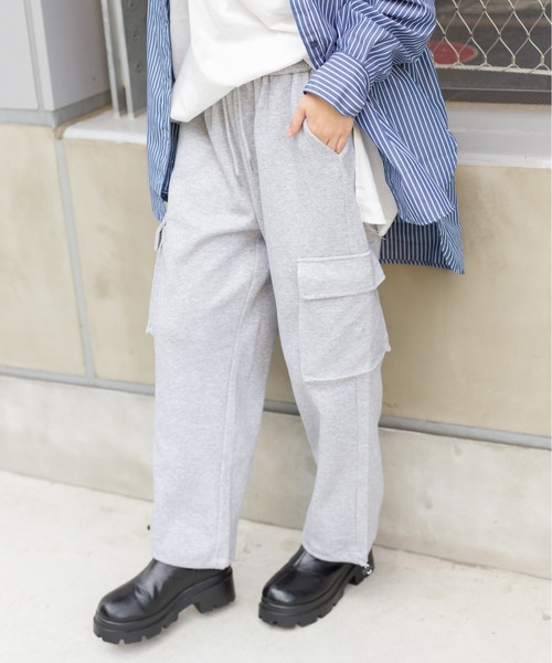 SpRay(スプレイ)の「スウェットカーゴパンツ(カーゴパンツ・レディース・ブラック/グレー・FREE)」の18枚目の写真