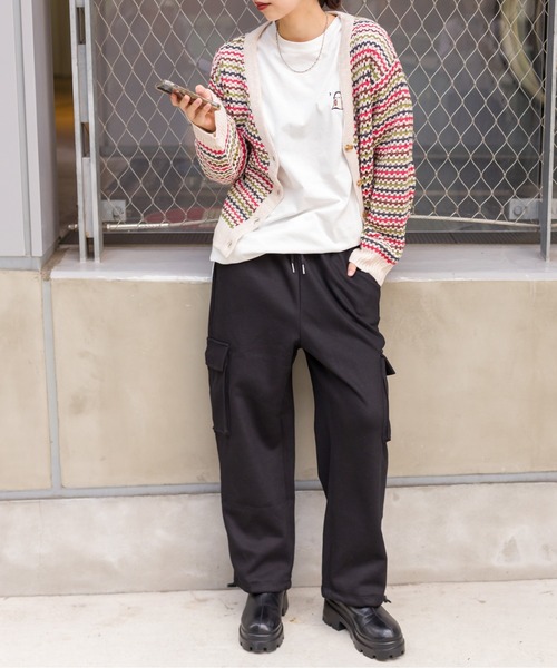 SpRay(スプレイ)の「スウェットカーゴパンツ(カーゴパンツ・レディース・ブラック/グレー・FREE)」の22枚目の写真