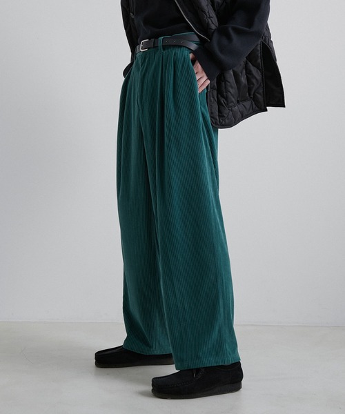 JUNRED（ジュンレッド）の「トリコットコールワイドタックパンツ（その他パンツ・メンズ・ホワイト/ベージュ/グリーン・S/M/L）」の3枚目の写真