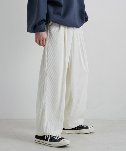 JUNRED（ジュンレッド）の「トリコットコールワイドタックパンツ（その他パンツ・メンズ・ホワイト/ベージュ/グリーン・S/M/L）」の5枚目の写真