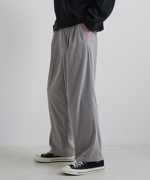 JUNRED（ジュンレッド）の「トリコットコールワイドタックパンツ（その他パンツ・メンズ・ホワイト/ベージュ/グリーン・S/M/L）」の6枚目の写真