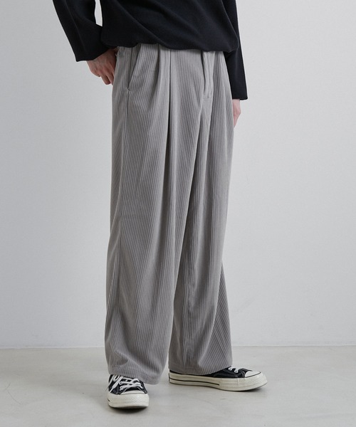 JUNRED（ジュンレッド）の「トリコットコールワイドタックパンツ（その他パンツ・メンズ・ホワイト/ベージュ/グリーン・S/M/L）」の8枚目の写真