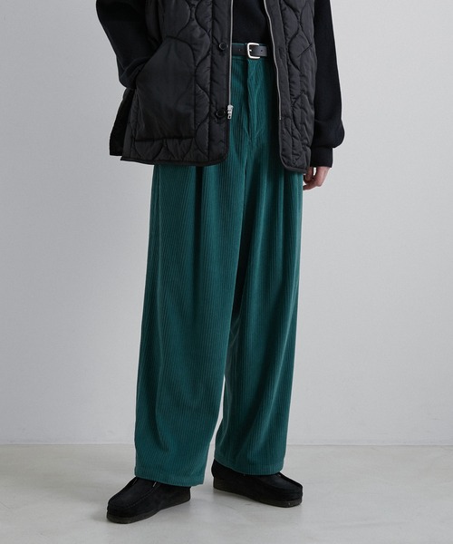 JUNRED（ジュンレッド）の「トリコットコールワイドタックパンツ（その他パンツ・メンズ・ホワイト/ベージュ/グリーン・S/M/L）」の9枚目の写真