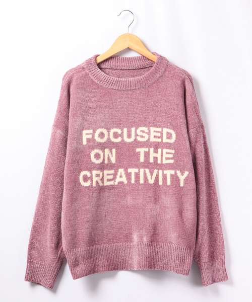 A.N.L（エーエヌエル　レーベル）の「A.N.L モールジャガード　ロゴニット（ニット/セーター・レディース・ピンク/ブラック・38）」の4枚目の写真