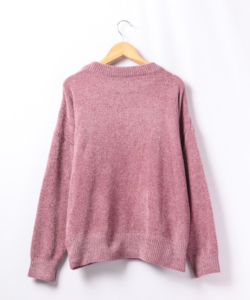 A.N.L（エーエヌエル　レーベル）の「A.N.L モールジャガード　ロゴニット（ニット/セーター・レディース・ピンク/ブラック・38）」の5枚目の写真