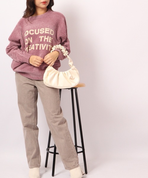 A.N.L（エーエヌエル　レーベル）の「A.N.L モールジャガード　ロゴニット（ニット/セーター・レディース・ピンク/ブラック・38）」の9枚目の写真