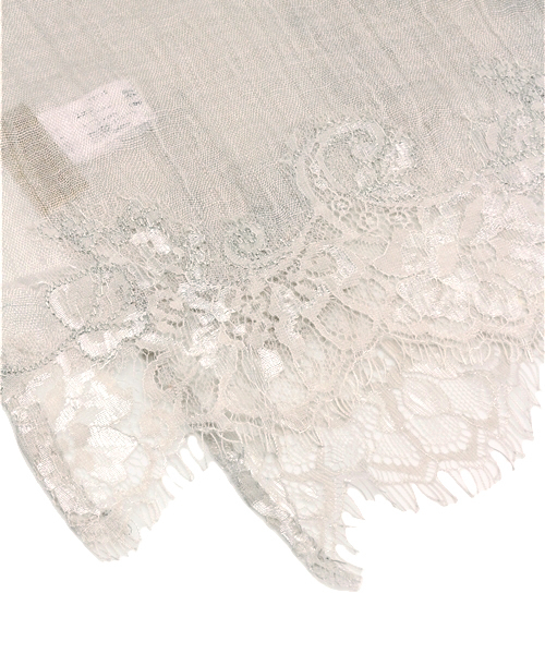 ROSE BUD（ローズバッド）の「(NALINI ORIGINALS)NOE-10907 MODAL/LINEN SCARF（ストール/ショール・レディース・クリーム/シルバー・ONE SIZE）」の3枚目の写真