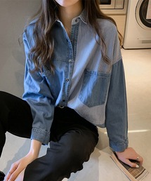 異素材デニムシャツ