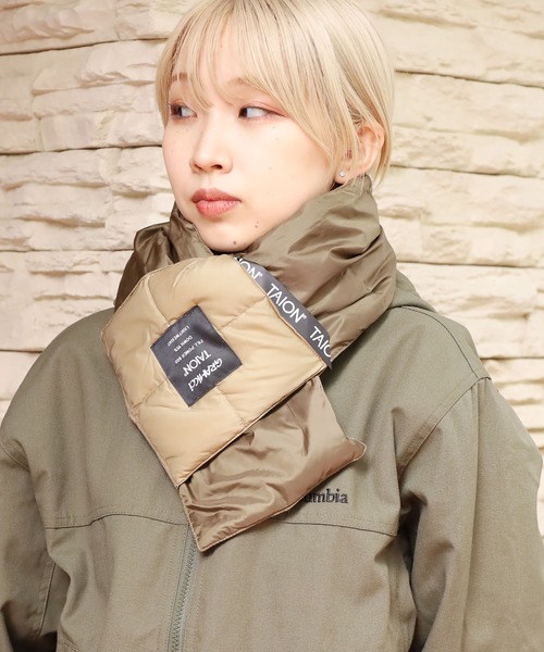 Gramicci（グラミチ）の「GRAMICCI×TAION/グラミチ×タイオン DOWN SCARF ダウンマフラー（マフラー・メンズ・パープル/カモフラージュ/オリーブ/ベージュ/ブラック・FREE）」の3枚目の写真