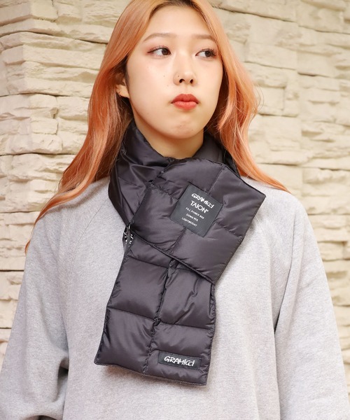 Gramicci（グラミチ）の「GRAMICCI×TAION/グラミチ×タイオン DOWN SCARF ダウンマフラー（マフラー・メンズ・パープル/カモフラージュ/オリーブ/ベージュ/ブラック・FREE）」の11枚目の写真