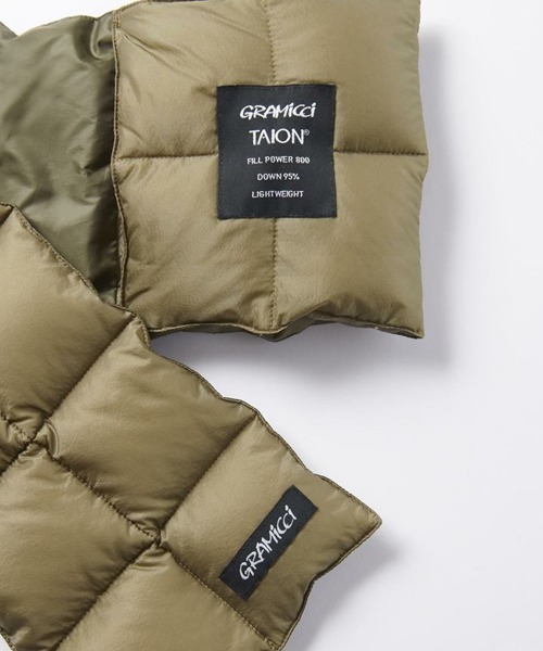 Gramicci（グラミチ）の「GRAMICCI×TAION/グラミチ×タイオン DOWN SCARF ダウンマフラー（マフラー・メンズ・パープル/カモフラージュ/オリーブ/ベージュ/ブラック・FREE）」の6枚目の写真