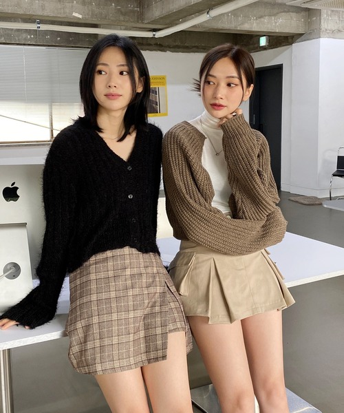 by muni:r(バイ ムニール)の「ソフトアンゴラ風カーディガン(ニット/セーター・レディース・カーキ/ピンク/アイボリー/ブラック/スカイブルー・FREE)」の16枚目の写真