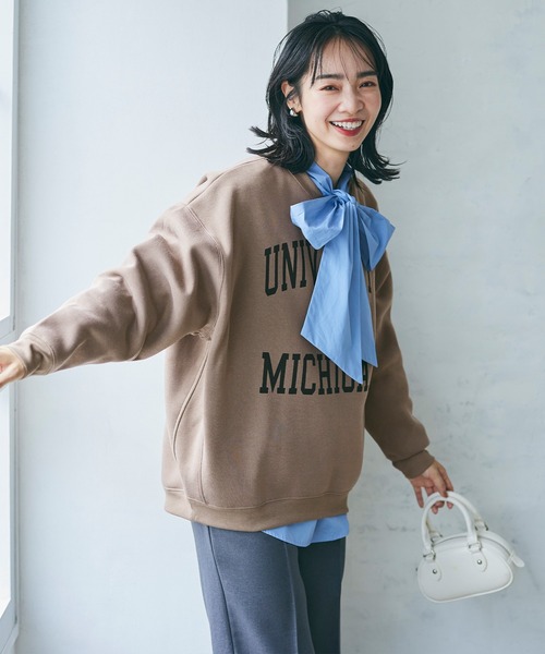 coca（coca）（コカ）の「＼新色登場／ふわり～オーバーサイズロゴスウェット（スウェット・レディース・グリーン/ブラック/グレー/アイボリー/ブラウン・L/M）」の5枚目の写真