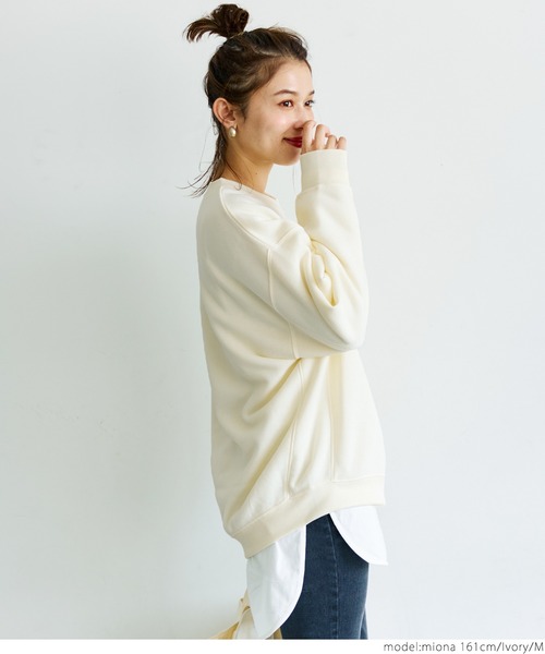 coca（coca）（コカ）の「＼新色登場／ふわり～オーバーサイズロゴスウェット（スウェット・レディース・グリーン/ブラック/グレー/アイボリー/ブラウン・L/M）」の8枚目の写真