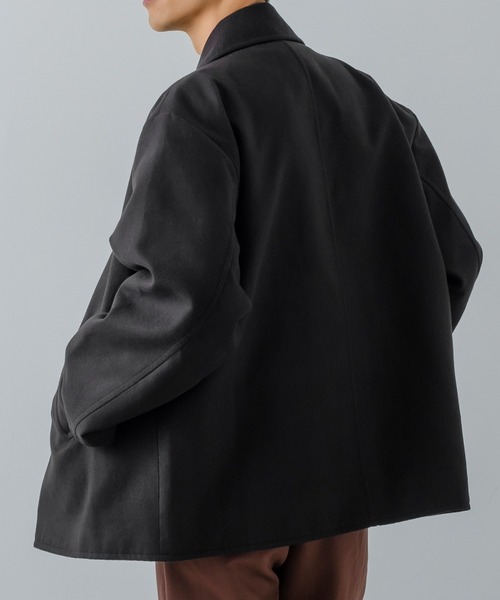 improves（インプローブス）の「【improves】メルトン オーバーサイズ ピーコート（ピーコート・メンズ・ブラック/ネイビー/オリーブ・MEDIUM/LARGE）」の21枚目の写真