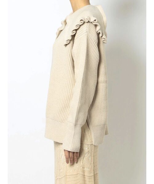 merry jenny(メリージェニー)の「bigカラーニットプルオーバー(ニット/セーター・レディース・アイボリー/チャコールグレー・FREE)」の19枚目の写真