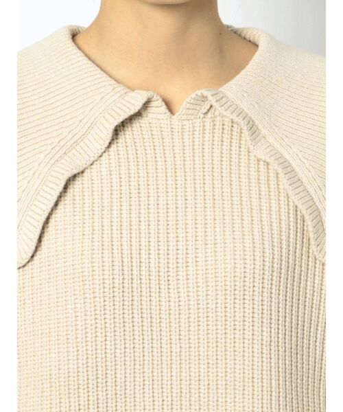 merry jenny(メリージェニー)の「bigカラーニットプルオーバー(ニット/セーター・レディース・アイボリー/チャコールグレー・FREE)」の21枚目の写真