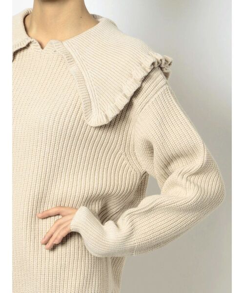 merry jenny(メリージェニー)の「bigカラーニットプルオーバー(ニット/セーター・レディース・アイボリー/チャコールグレー・FREE)」の22枚目の写真