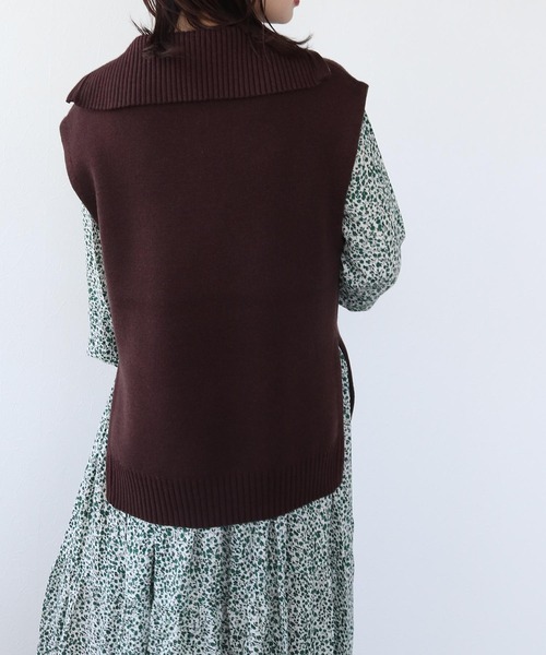 BAUM UND PFERDGARTEN(バウムウンドヘルガーデン)の「BAUM UND PFERDGARTEN / CHAVA(ニットハーフジップベスト)(ベスト・レディース・ブラウン・36)」の8枚目の写真