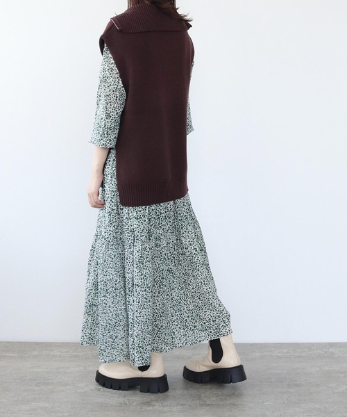BAUM UND PFERDGARTEN(バウムウンドヘルガーデン)の「BAUM UND PFERDGARTEN / CHAVA(ニットハーフジップベスト)(ベスト・レディース・ブラウン・36)」の12枚目の写真