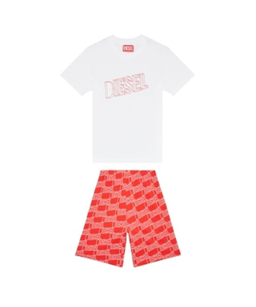 DIESEL 赤色 ルームウェア XS セール】キッズ セットアップ パジャマ ルームウエア（ルーム