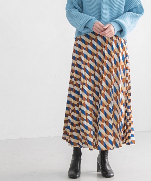 yuw(ユウ)の「ガラプリントプリーツスカート 184467(スカート・レディース・その他1/その他2/その他3/その他4・FREE)」の4枚目の写真