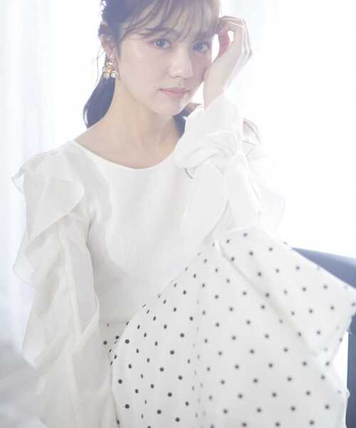 PROPORTION BODY DRESSING(プロポーションボディドレッシング)の「ラッフルスリーブニット / 1213170113(ニット/セーター・レディース・ブルー/ネイビー/ホワイト系その他・FREE)」の2枚目の写真