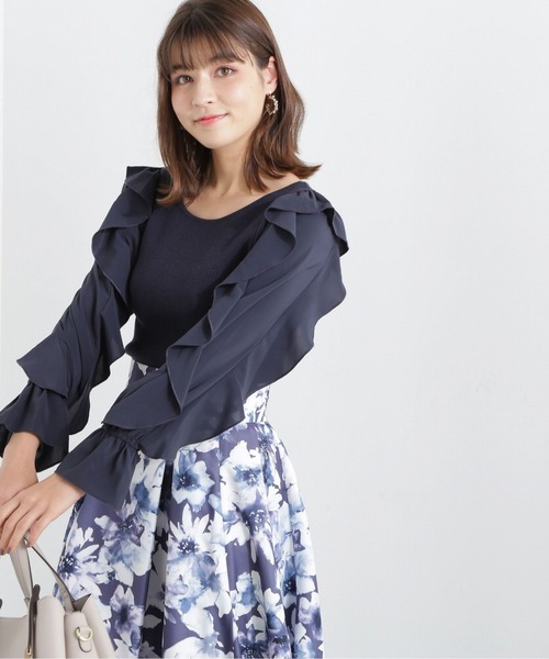 PROPORTION BODY DRESSING(プロポーションボディドレッシング)の「ラッフルスリーブニット / 1213170113(ニット/セーター・レディース・ブルー/ネイビー/ホワイト系その他・FREE)」の13枚目の写真