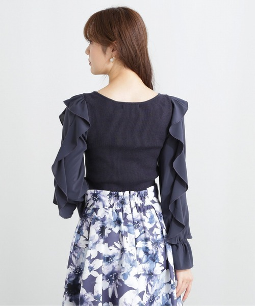 PROPORTION BODY DRESSING(プロポーションボディドレッシング)の「ラッフルスリーブニット / 1213170113(ニット/セーター・レディース・ブルー/ネイビー/ホワイト系その他・FREE)」の5枚目の写真