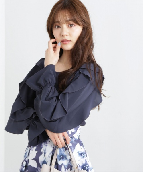 PROPORTION BODY DRESSING(プロポーションボディドレッシング)の「ラッフルスリーブニット / 1213170113(ニット/セーター・レディース・ブルー/ネイビー/ホワイト系その他・FREE)」の9枚目の写真