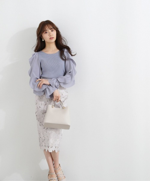 PROPORTION BODY DRESSING(プロポーションボディドレッシング)の「ラッフルスリーブニット / 1213170113(ニット/セーター・レディース・ブルー/ネイビー/ホワイト系その他・FREE)」の8枚目の写真