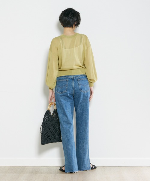 INED CLARO（イネドクラロ）の「2WAYスナップシアークルーカーディガン（カーディガン/ボレロ・レディース・ブラック/オフホワイト/ライトグリーン/オレンジ・フリー）」の8枚目の写真