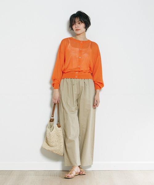 INED CLARO（イネドクラロ）の「2WAYスナップシアークルーカーディガン（カーディガン/ボレロ・レディース・ブラック/オフホワイト/ライトグリーン/オレンジ・フリー）」の13枚目の写真