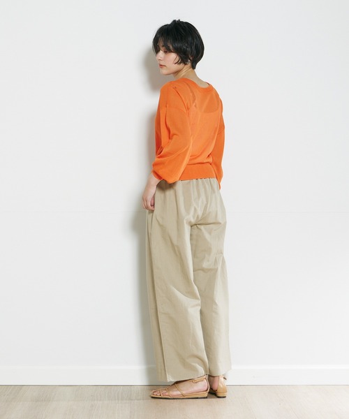 INED CLARO（イネドクラロ）の「2WAYスナップシアークルーカーディガン（カーディガン/ボレロ・レディース・ブラック/オフホワイト/ライトグリーン/オレンジ・フリー）」の15枚目の写真