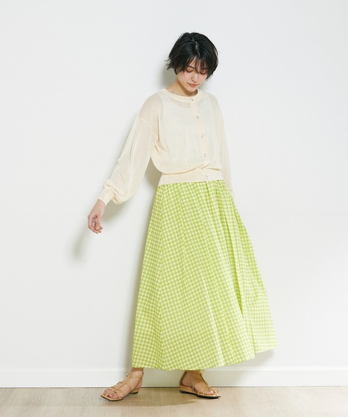 INED CLARO（イネドクラロ）の「2WAYスナップシアークルーカーディガン（カーディガン/ボレロ・レディース・ブラック/オフホワイト/ライトグリーン/オレンジ・フリー）」の22枚目の写真