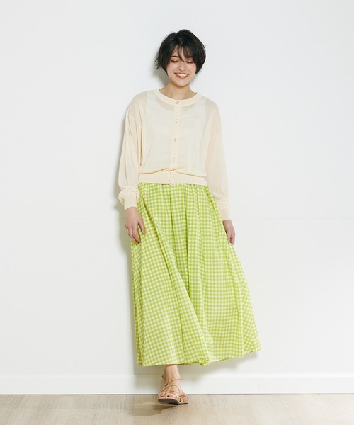 INED CLARO（イネドクラロ）の「2WAYスナップシアークルーカーディガン（カーディガン/ボレロ・レディース・ブラック/オフホワイト/ライトグリーン/オレンジ・フリー）」の20枚目の写真