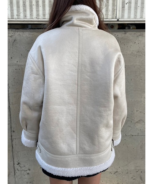 EGOIST（エゴイスト）の「フェイクレザー裏ボアムートンジャケット