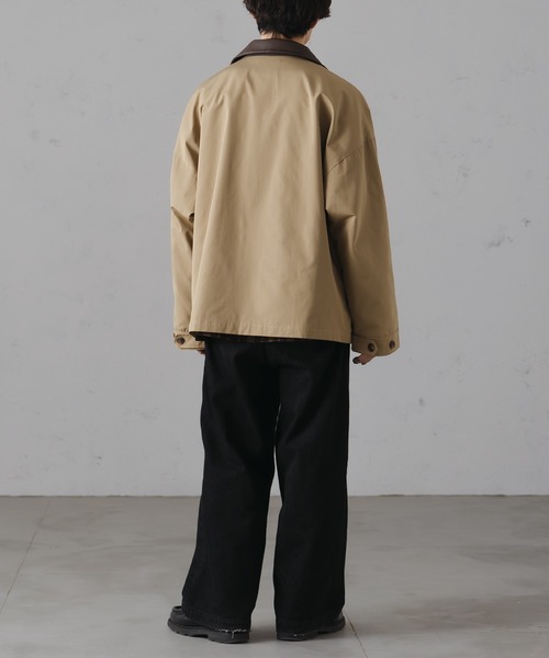 epnok（エプノック）の「Soutien Collor Half Coat/ステンカラーハーフコート（ステンカラーコート・メンズ・ブラック/ベージュ・MEDIUM/LARGE）」の11枚目の写真